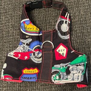 Buckle Dog Harness with Motorcycle Design